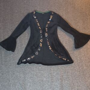 Disney Girls Hocus Pocus Black Cape with Silver Accents Size S